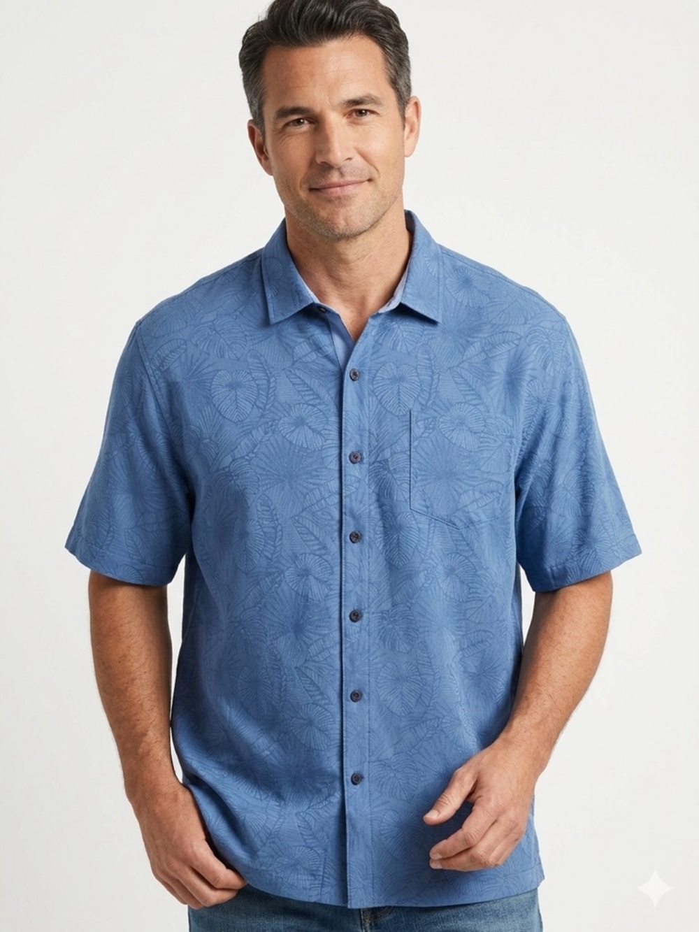 Tommy Bahama the coconut point blue button front shirt men 2XLB NWT